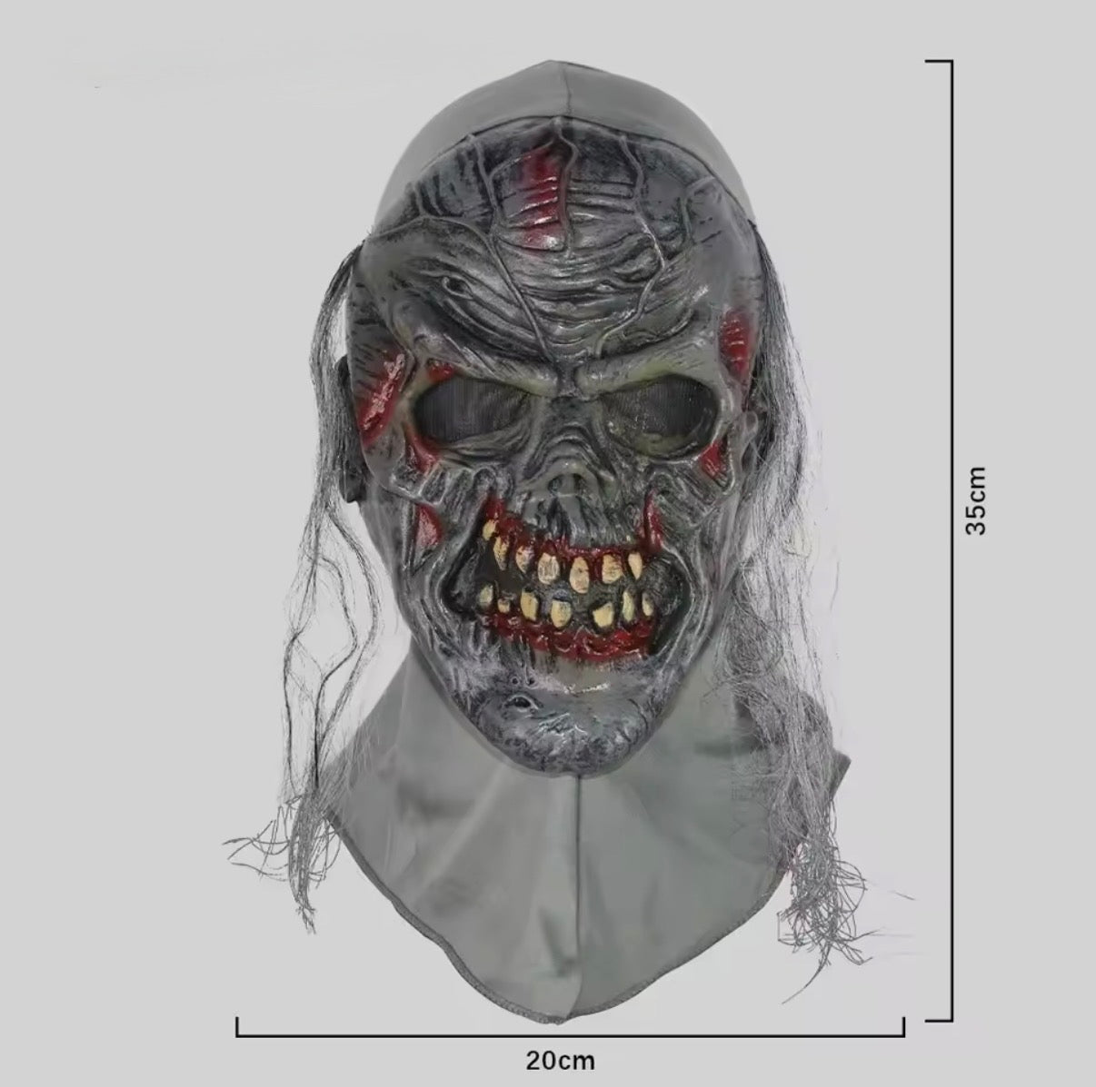 Máscara de zombi blanco gritando 🧟♂️ | Calavera de terror para Halloween y cosplay de miedo