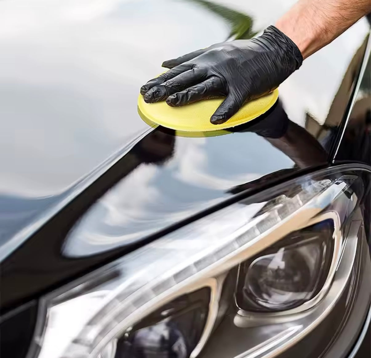 Esponjas para encerar el coche, aplicador de espuma para pulir, esponjas para pulir encerar redondas para coche, accesorios para detalles de automóviles de alta densidad