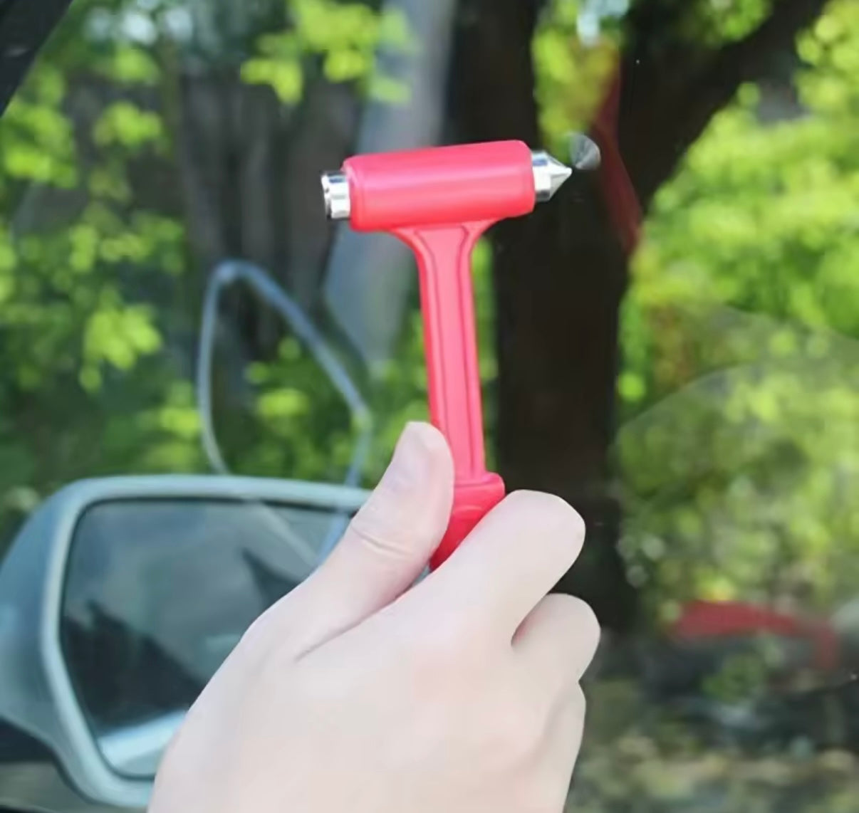 Martillo de Escape de seguridad de emergencia dos en uno para coche, rompeventanas de vidrio, cuchilo de cinturón de seguridad, herramientas portátiles de Escape de rescate de emergencia para coche