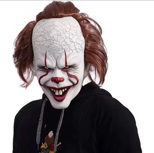 Máscara Pennywise luminiscente de Halloween | Payaso IT de Stephen King terror y cosplay