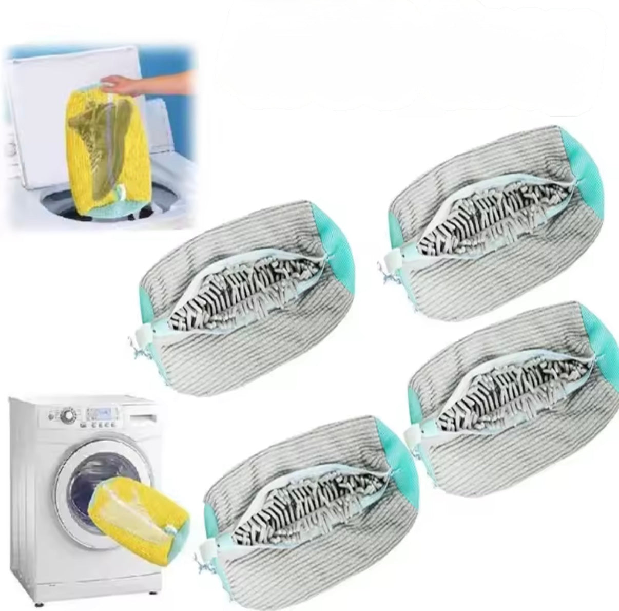 Bolsa protectora para lavar zapatillas en lavadora – Funda de microfibra con cremallera