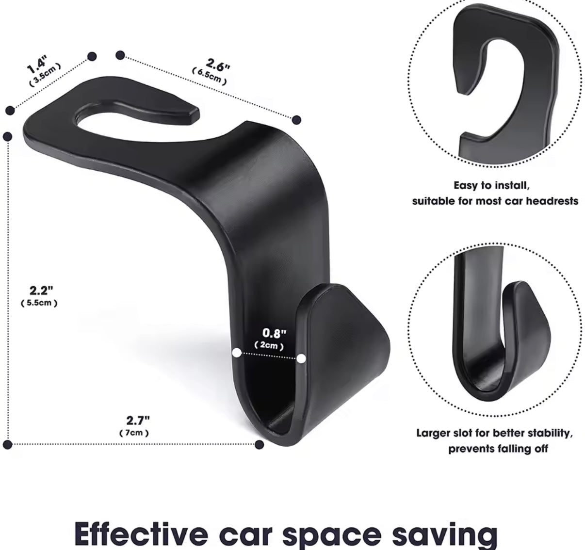 4 Ganchos,soporte organizador para reposa cabezas del asiento delantero, perchas de sujeción automática, accesorios interiores de almacenamiento para coche