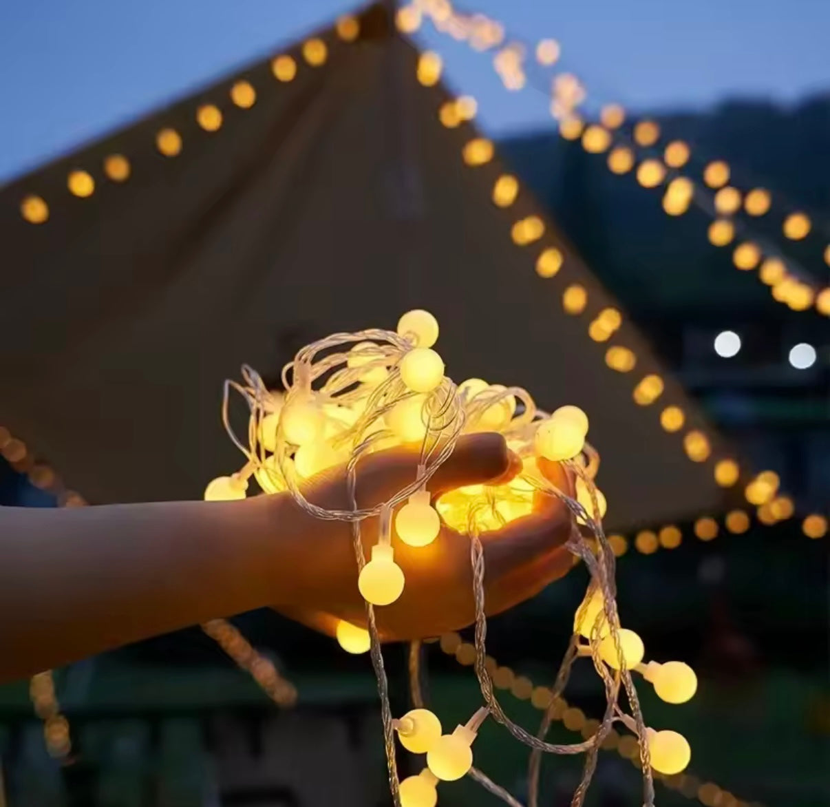 Guirnalda de Luces LED, Bombillas Redondas, Exterior IP44, 230V, Blanco Cálido (3m/6m/10m/22m)