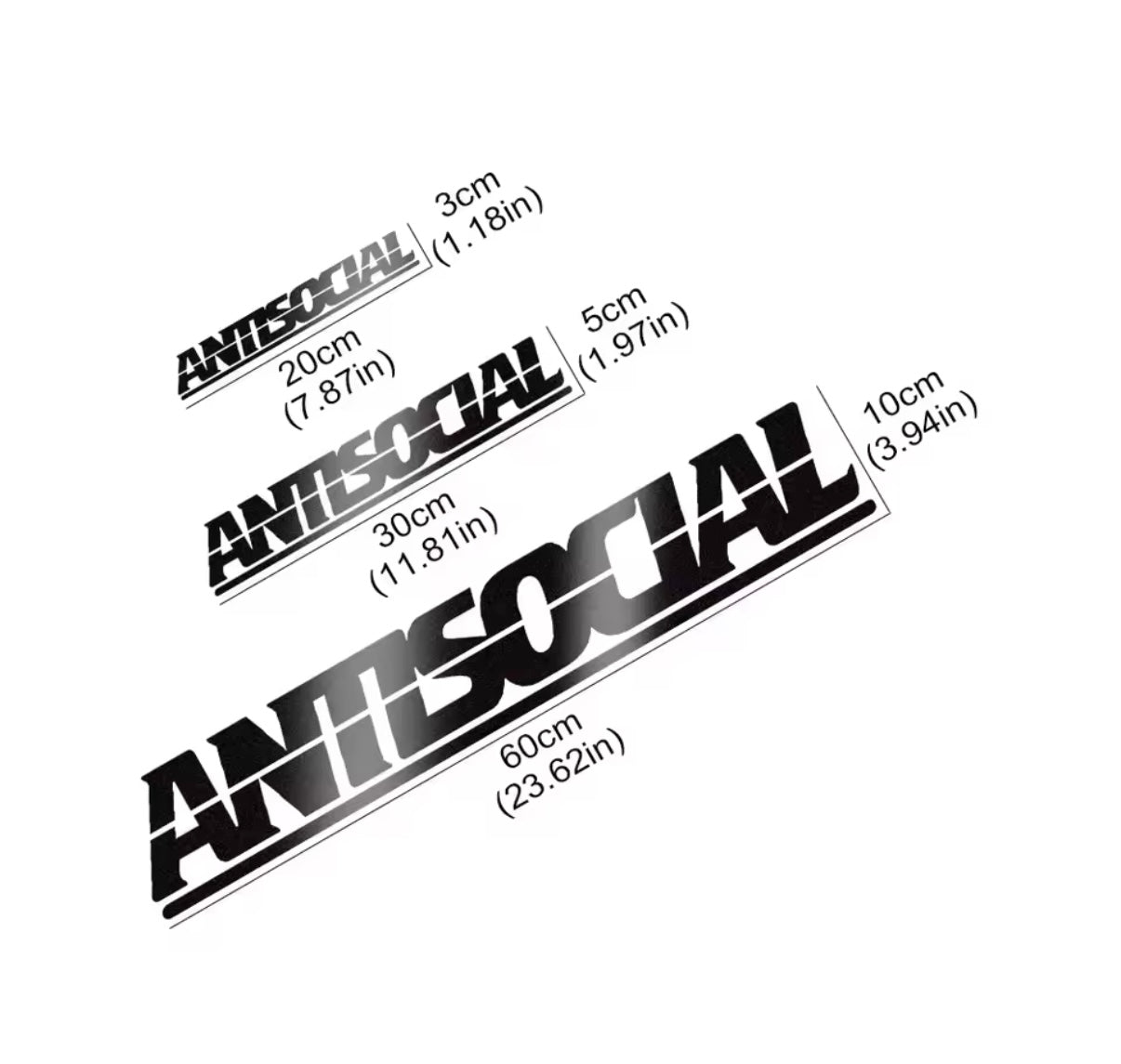 Pegatinas reflectantes antisociales para coche.