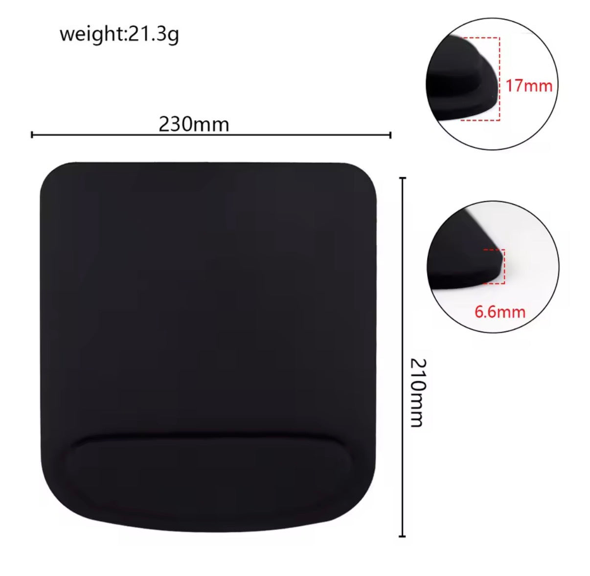 Ergonomisches Mauspad für Gaming und Büro | Rutschfest, bequem und einfarbig