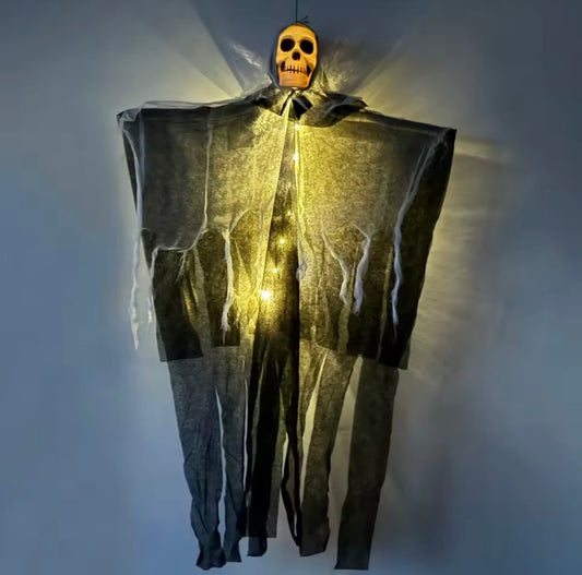 Decoración colgante de fantasma con calavera 💀 | Adorno de Halloween para casa embrujada y fiestas de terror