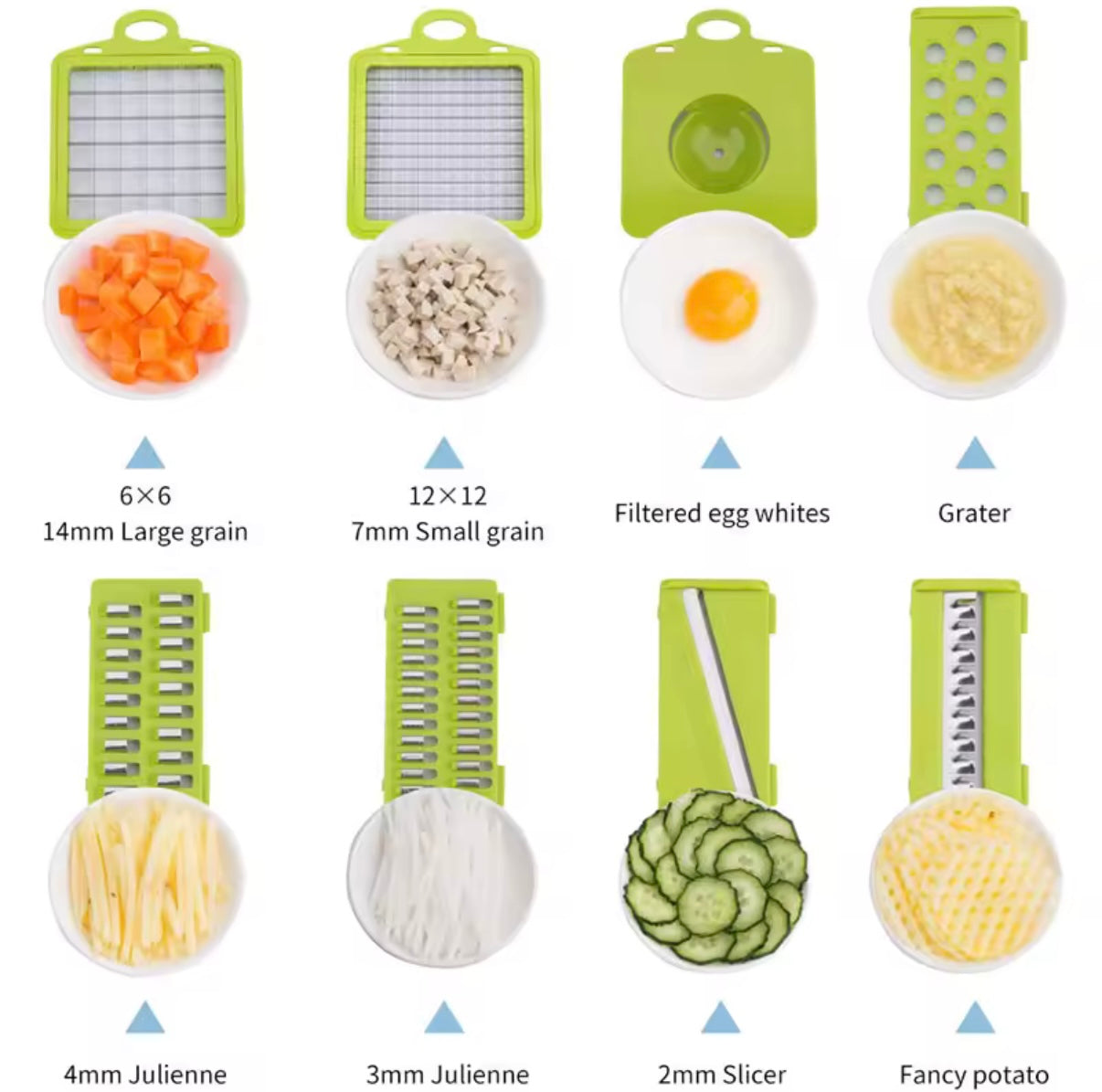 Mandolina Para Cocina, Mandolina Multiusos 16 En 1,Cortador De Verduras, Cortador De Vegetales Multifunción Con 7 Diferentes De Hoja Reemplazable, Cortador De Verduras Manual Para Cocina