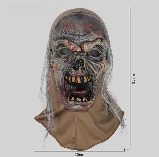 Máscara de zombi blanco gritando 🧟♂️ | Calavera de terror para Halloween y cosplay de miedo