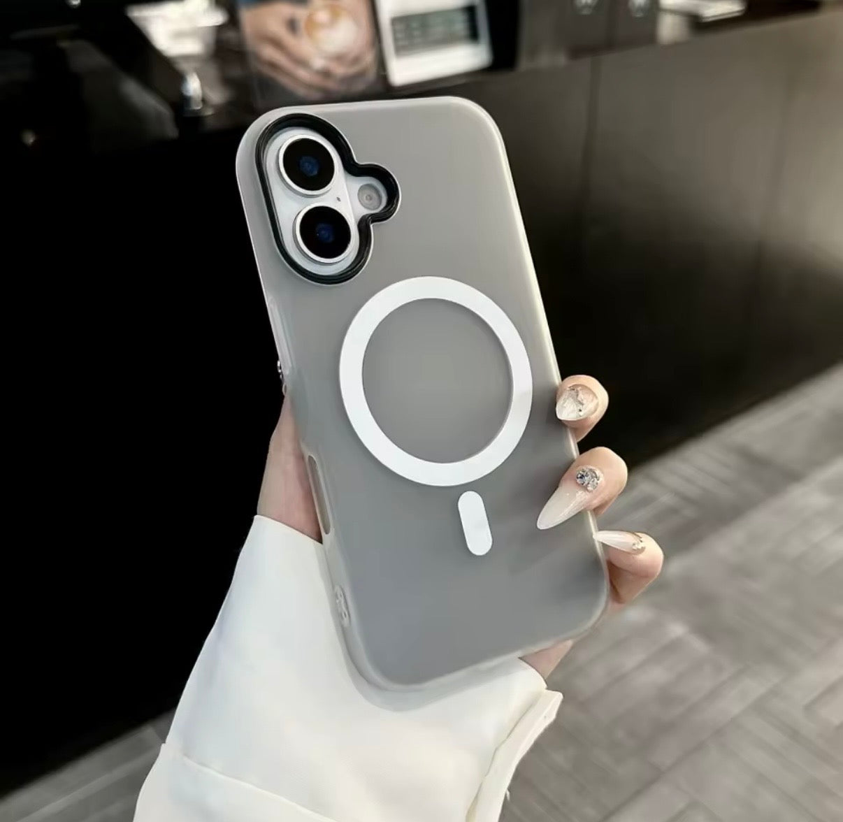 Funda Magsafe Mate Caramelo 2 en 1 para iPhone 17/16/15/14/13– Transparente y Magnética