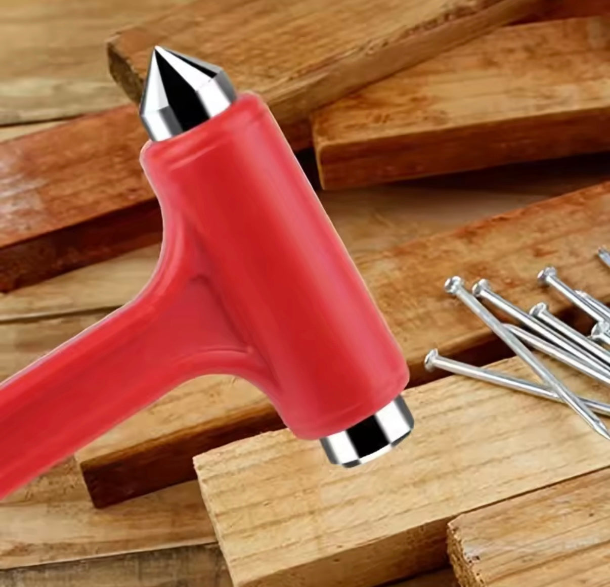 Martillo de Escape de seguridad de emergencia dos en uno para coche, rompeventanas de vidrio, cuchilo de cinturón de seguridad, herramientas portátiles de Escape de rescate de emergencia para coche