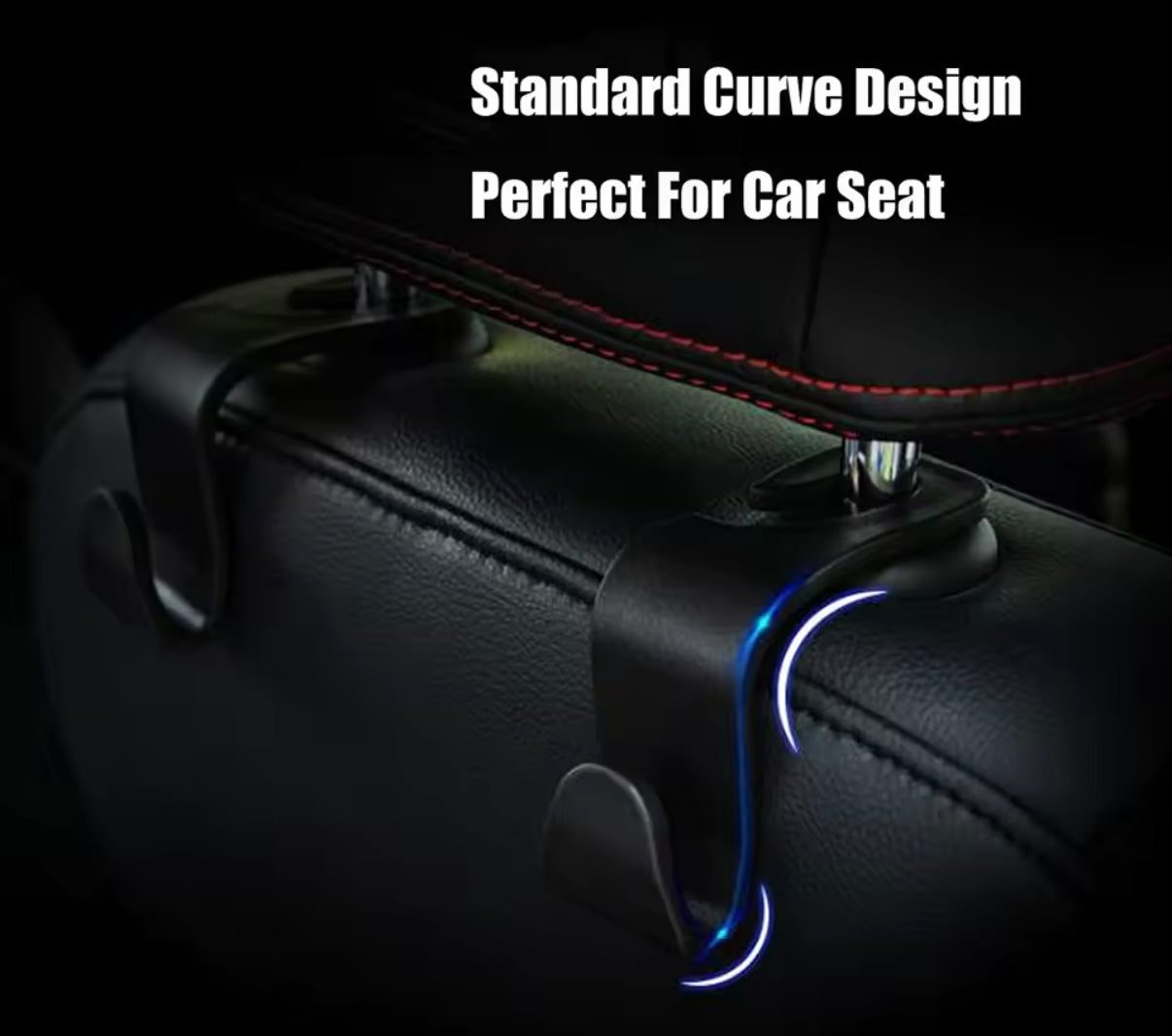 4 Ganchos,soporte organizador para reposa cabezas del asiento delantero, perchas de sujeción automática, accesorios interiores de almacenamiento para coche