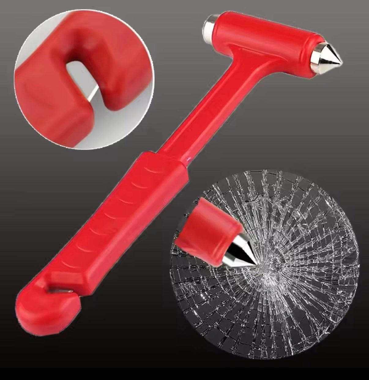 Martillo de Escape de seguridad de emergencia dos en uno para coche, rompeventanas de vidrio, cuchilo de cinturón de seguridad, herramientas portátiles de Escape de rescate de emergencia para coche