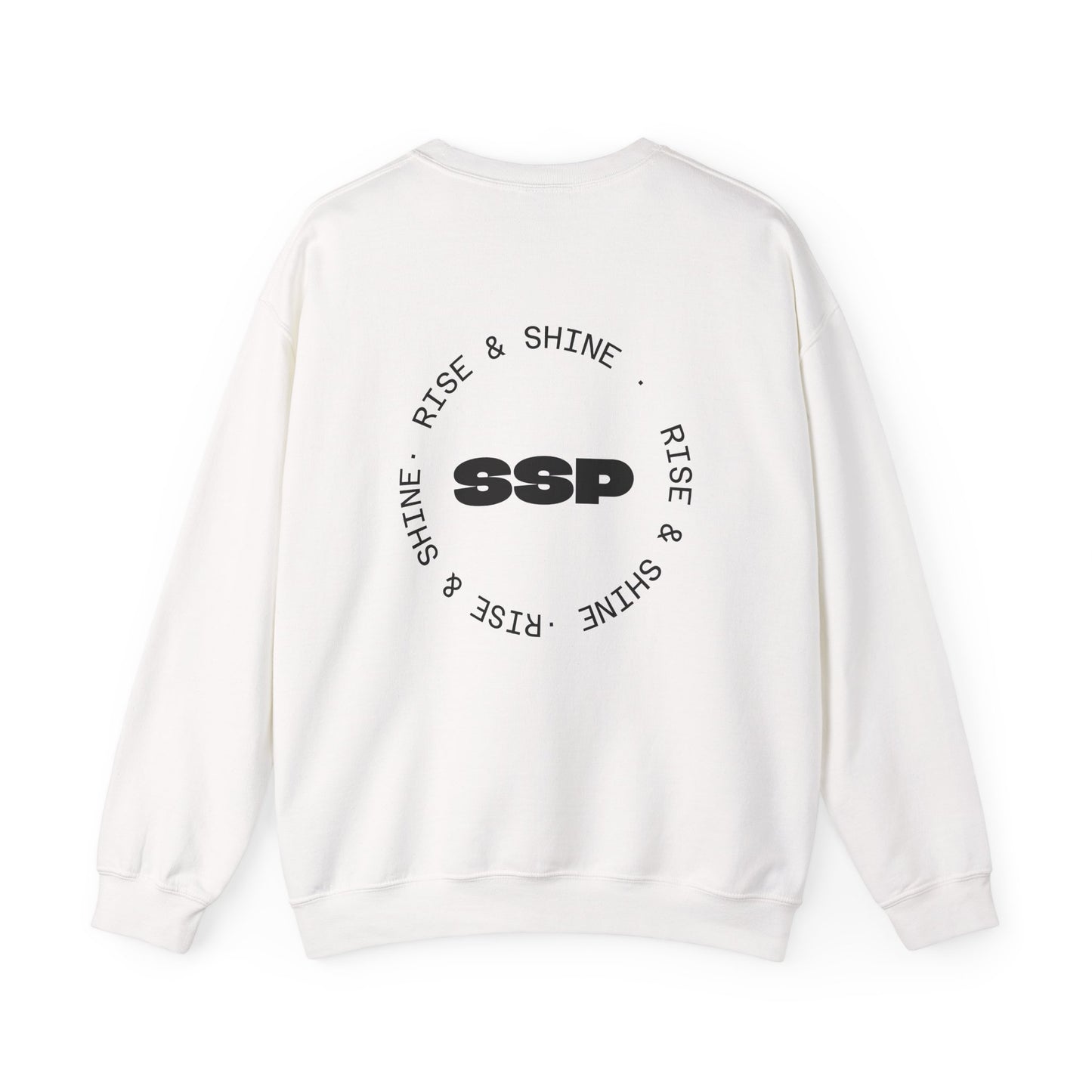 Sudadera Blanca Unisex “Rise & Shine” | Cuello Redondo