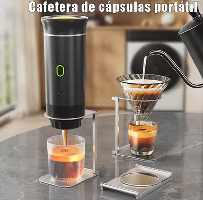 Cafetera Portátil de Cápsulas 3 en 1 | Espresso Eléctrica Inalámbrica para Viaje y Coche