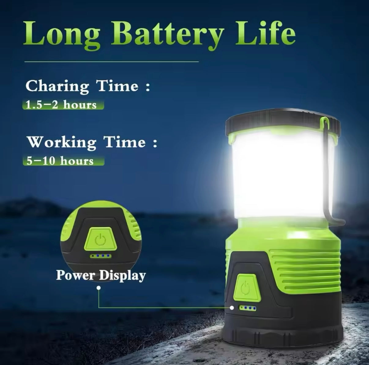 Lámpara Camping IP54 con batería 5000mAh para cargar el movil, Linterna de Camping Led Recargable Luces de Campamento 1000LM, Linterna para Interrupciones de Energía, Emergencia,  Cable USB Incluido
