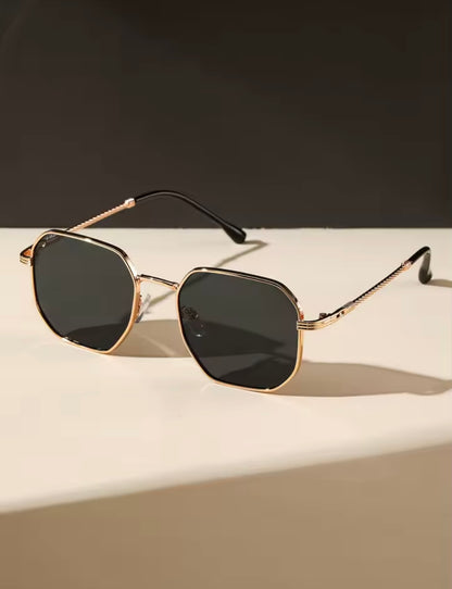 Gafas de sol modernas vintage,con marco de metal