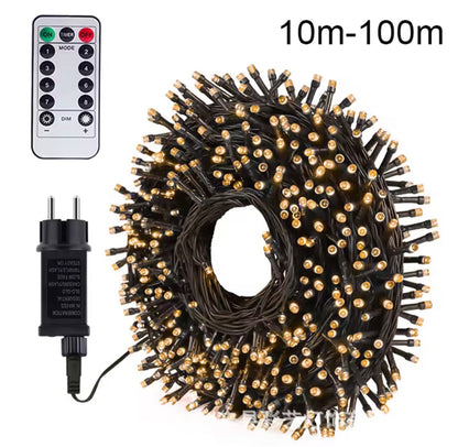 Guirnalda Luces LED 100M para Exterior 100–800 LEDs | Navidad y Fiestas