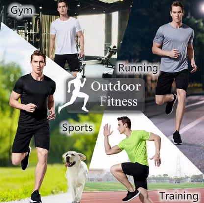 Pack 3 Camisetas Deportivas Hombre | Transpirable, Secado Rápido y Ligera | Running, Gimnasio, Fitness, Entrenamiento, Crossfit