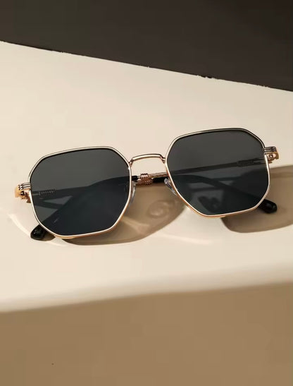 Gafas de sol modernas vintage,con marco de metal