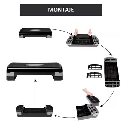 Step Aerobic con Altura Regulable | Plataforma Fitness para Casa