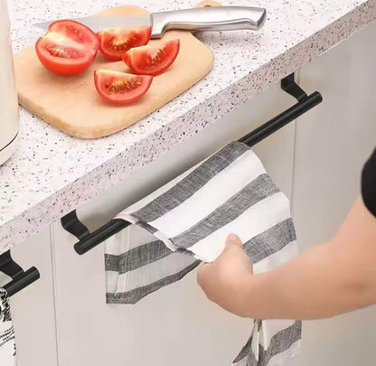Toallero Colgante de Acero para Puerta o Gabinete | Organizador de Baño y Cocina sin Perforaciones