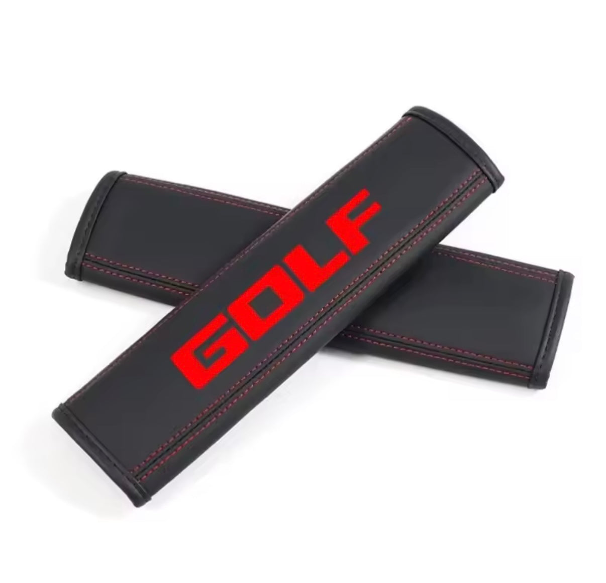 2 uds cubierta de cuero para cinturón de seguridad de coche. Almohadillas protectoras para Volkswagen Golf