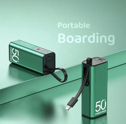 Batería portátil con linterna,5000mAh, cable tipo C