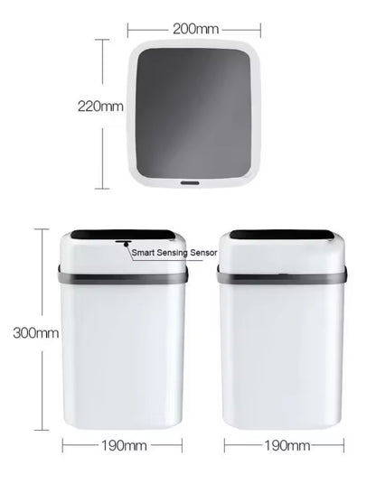 Cubo de Basura Inteligente con Sensor Automático,13L | Resistente al Agua para Cocina, Baño y Hogar