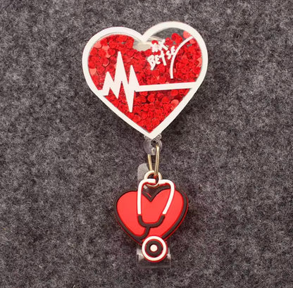 Portatarjetas retráctil, exposición, tarjeta de nombre de Enfermera