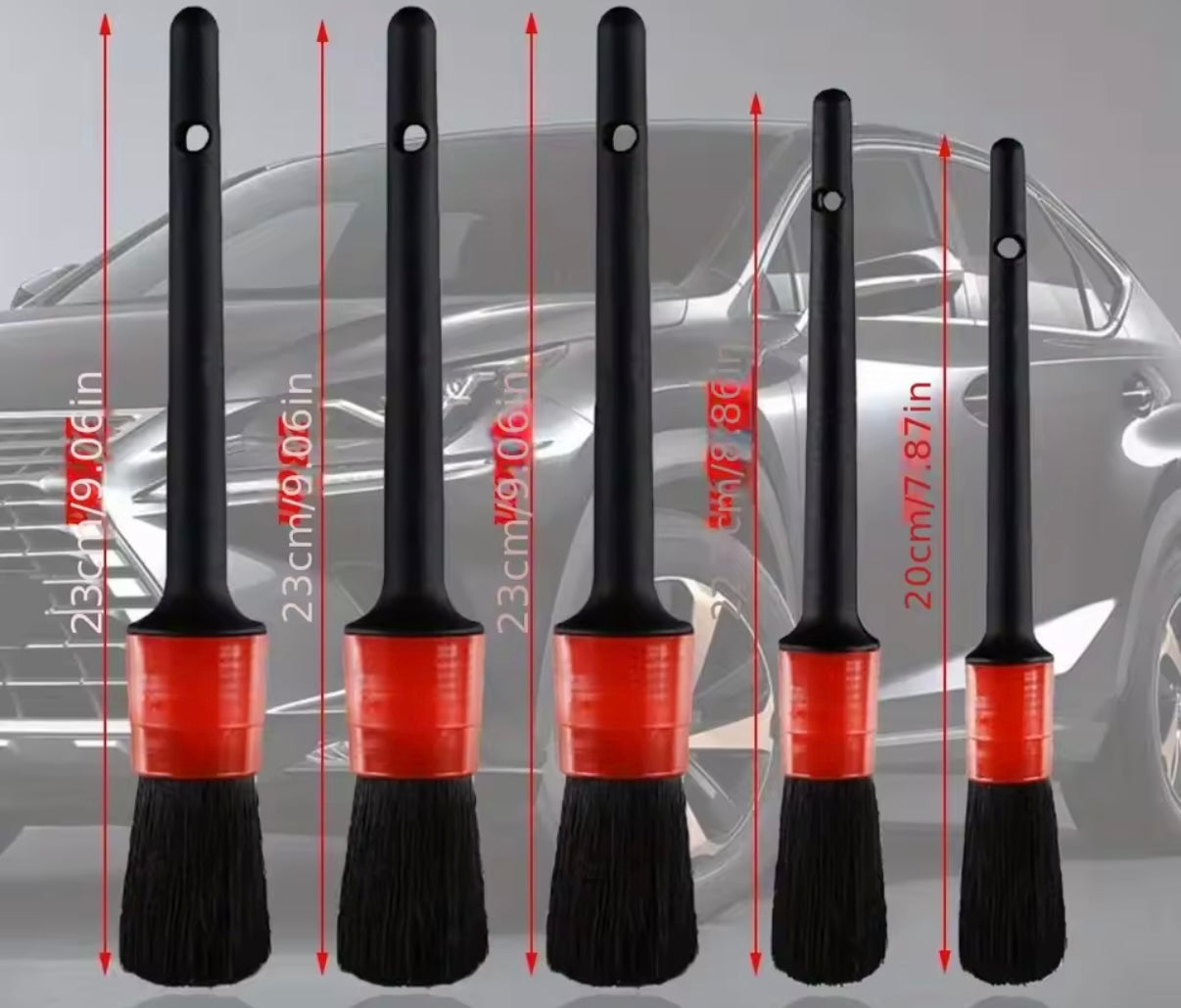 Juego de cepillos para detailing de coche, Kit de limpieza para  automoción, mantenimiento de huecos de ventilación, cepillo de separación para la  salida de aire acondicionado de coche
