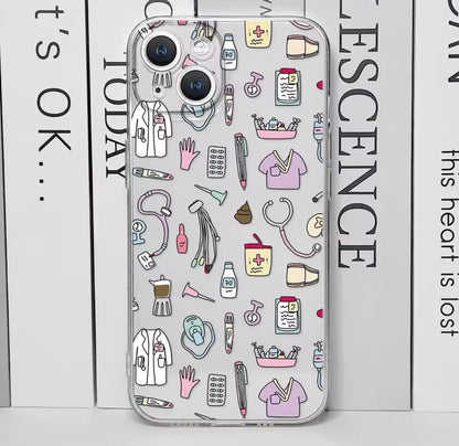 Enfermera, medicina, salud,corazón funda  para IPhone