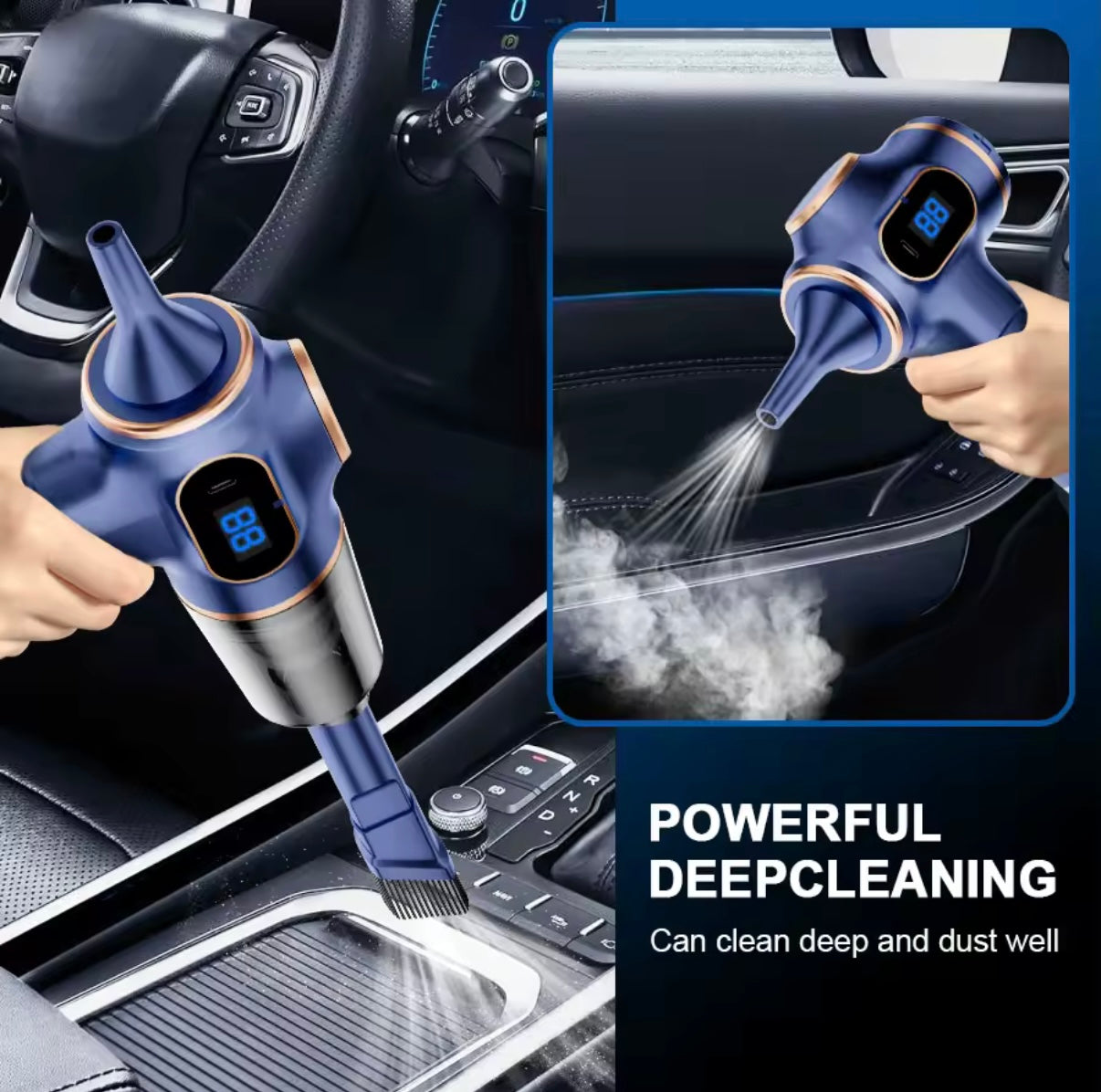 Aspirador inalámbrico para coche mini de alta potencia – portátil y multifunción para hogar, oficina y coche