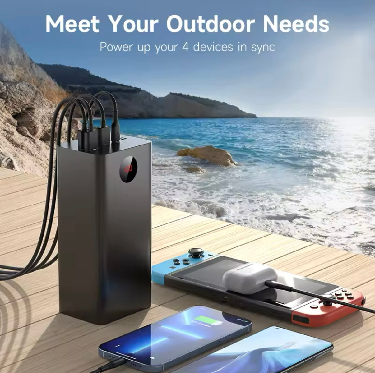 60000mAh potente banco de energía QC18W 22,5 W SCP carga rápida batería externa cargador portátil, carga tu movil hasta 13 veces.