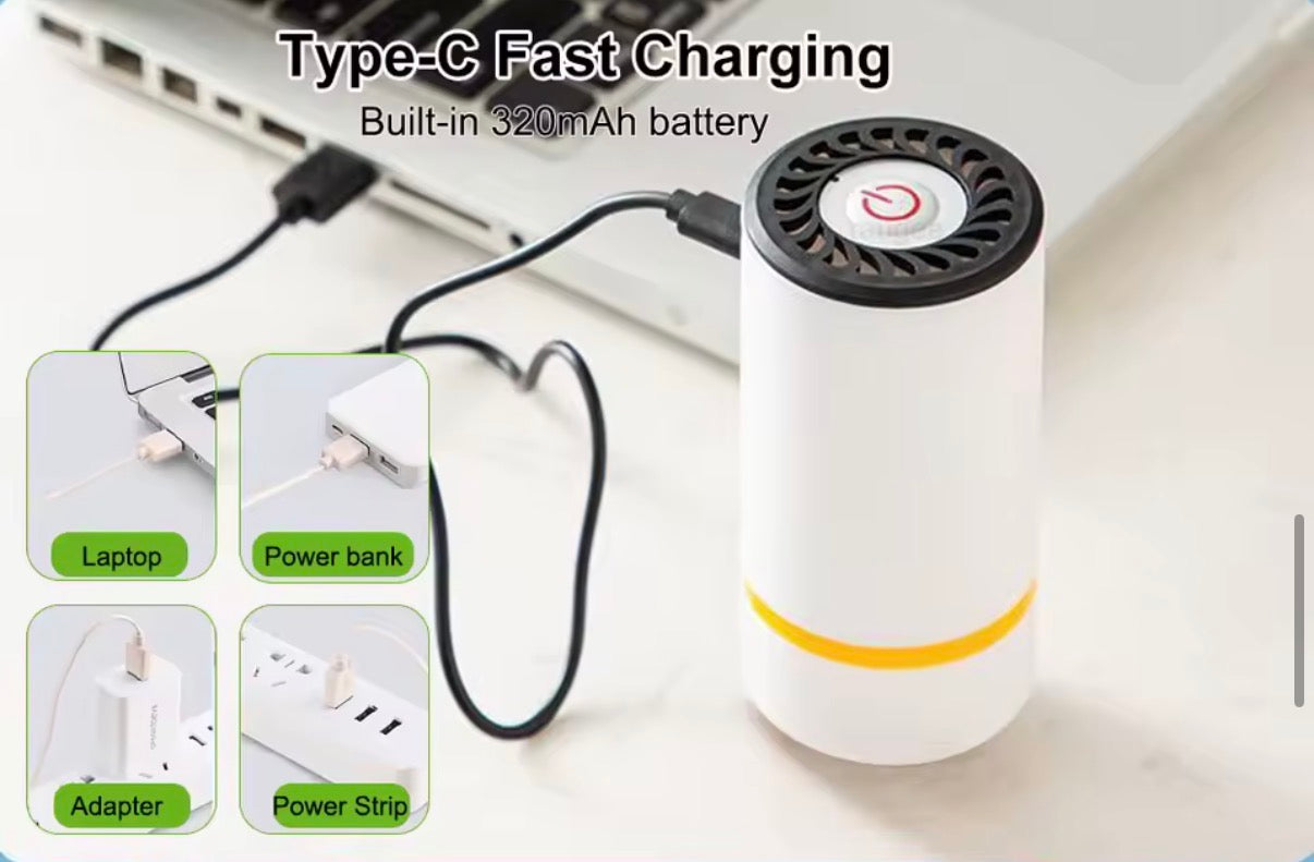 Mini bomba de aire eléctrica recargable para alimentos | Selladora de bolsas al vacío portátil