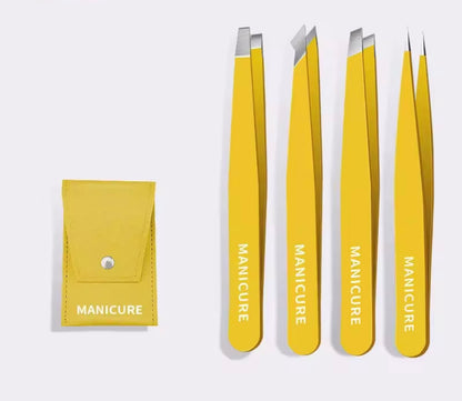 Pinzas para cejas de alta calidad, extractor de pelos finos, pinzas para cejas inclinadas de acero inoxidable