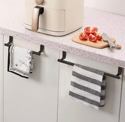 Toallero Colgante de Acero para Puerta o Gabinete | Organizador de Baño y Cocina sin Perforaciones