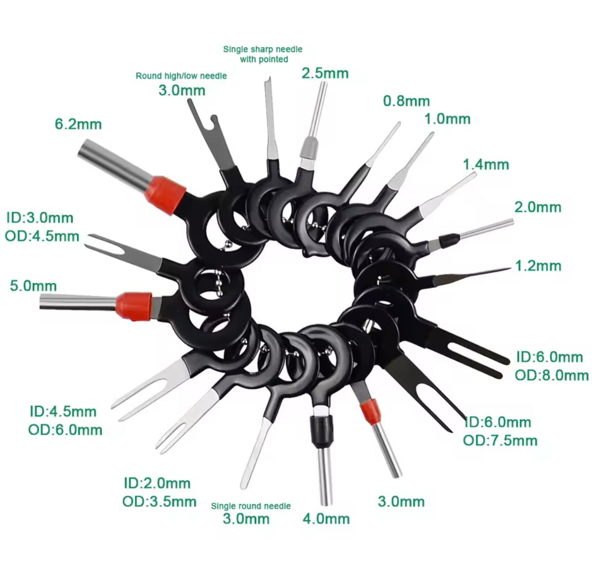 Kit Extractor de Pines 26 Piezas con Estuche – Herramienta Profesional para Conectores Eléctricos