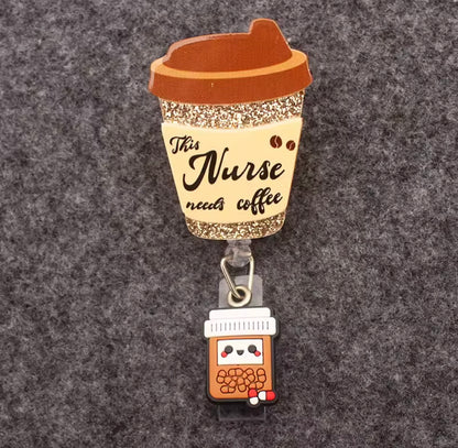 Portatarjetas retráctil, exposición, tarjeta de nombre de Enfermera