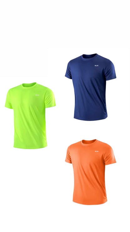 Pack 3 Camisetas Deportivas Hombre | Transpirable, Secado Rápido y Ligera | Running, Gimnasio, Fitness, Entrenamiento, Crossfit