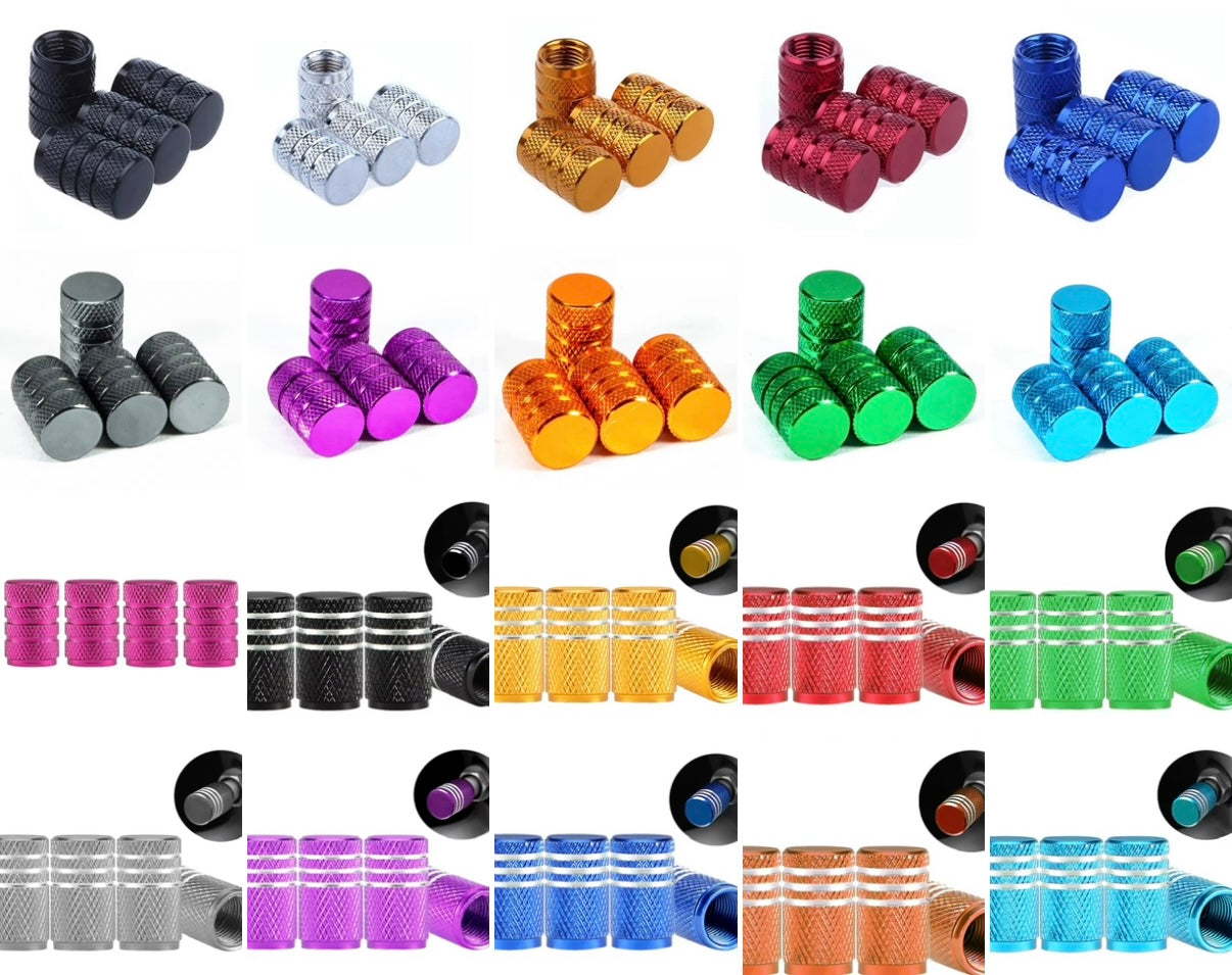 4-Tapones para válvulas de coche,disponible en varios colores.