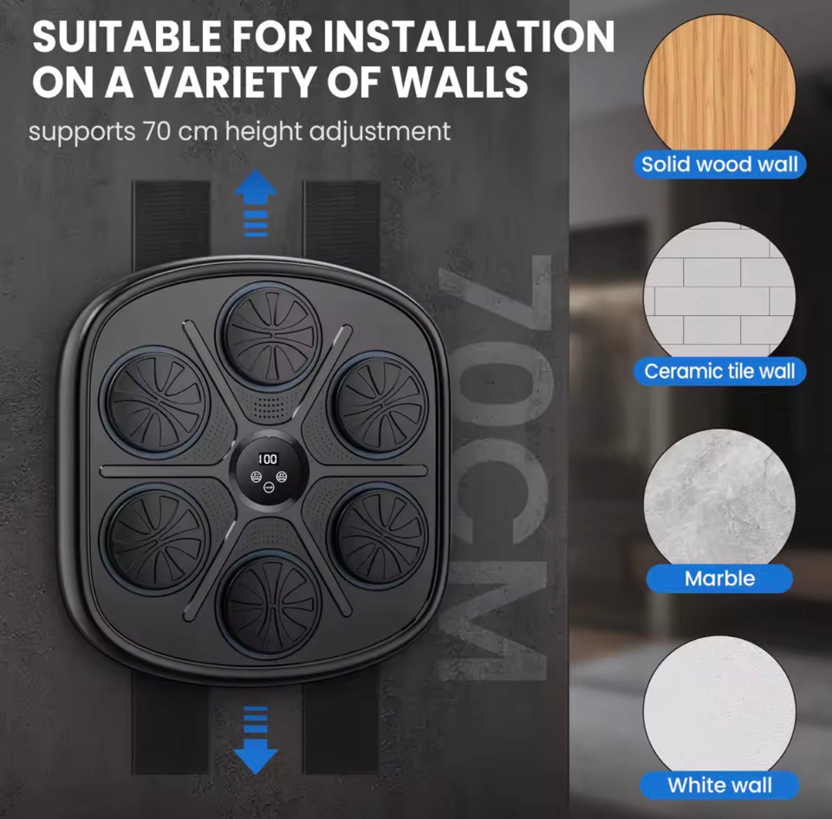 Máquina de Boxeo Musical Inteligente con Luces RGB y Bluetooth, entrena en Casa