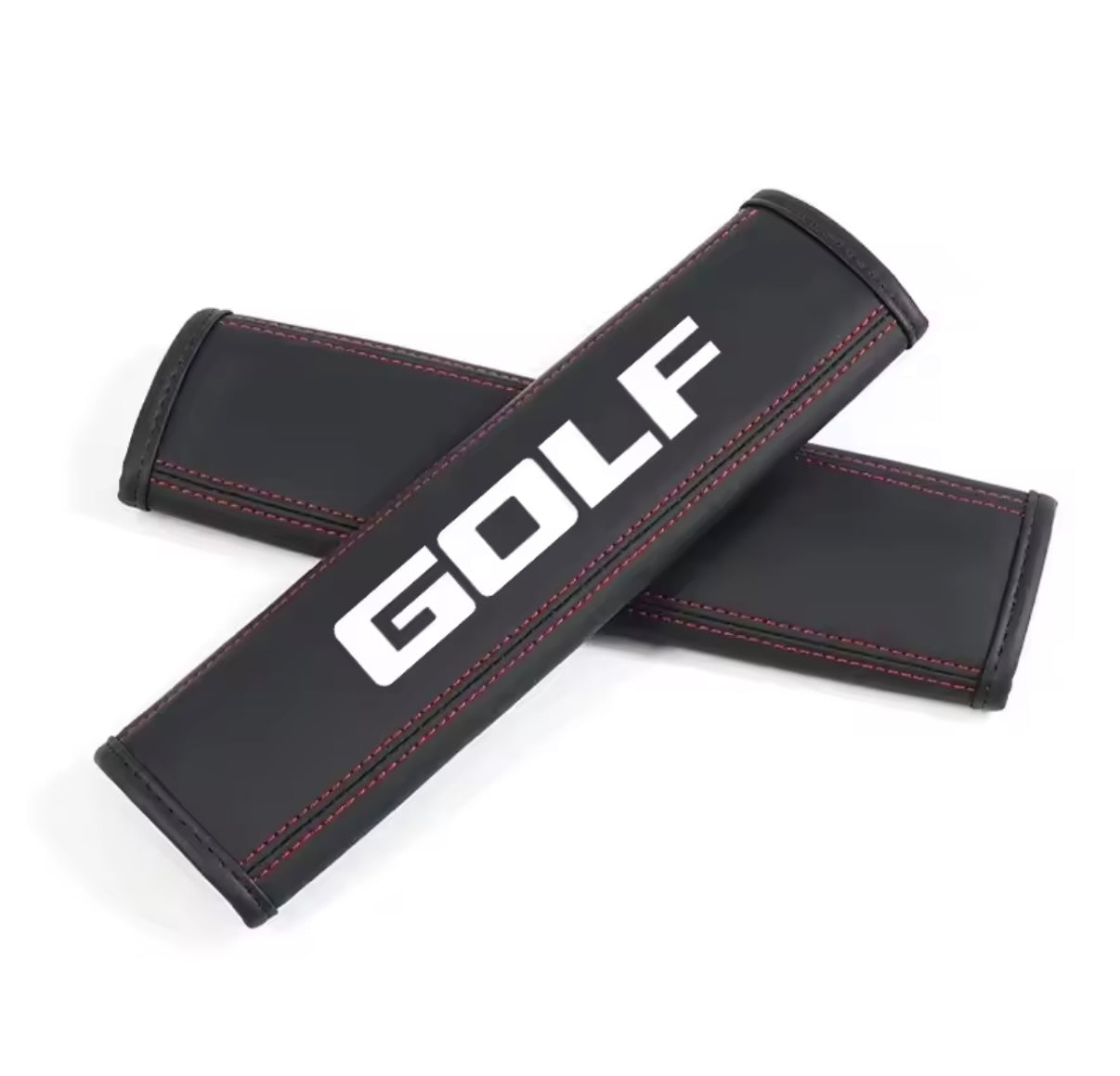 2 uds cubierta de cuero para cinturón de seguridad de coche. Almohadillas protectoras para Volkswagen Golf
