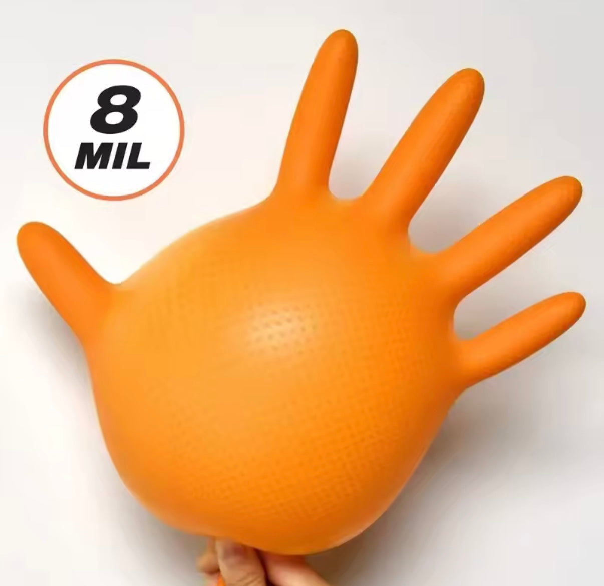 50 ud-Guantes de nitrilo naranja de alta resistencia, guantes desechables industriales de 8 mil con agarre con textura de diamante para seguridad mecánica y guantes de trabajo