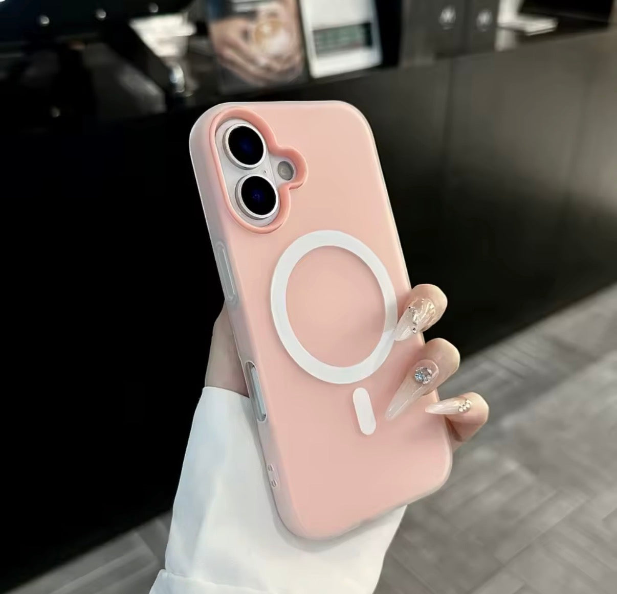 Funda Magsafe Mate Caramelo 2 en 1 para iPhone 17/16/15/14/13– Transparente y Magnética