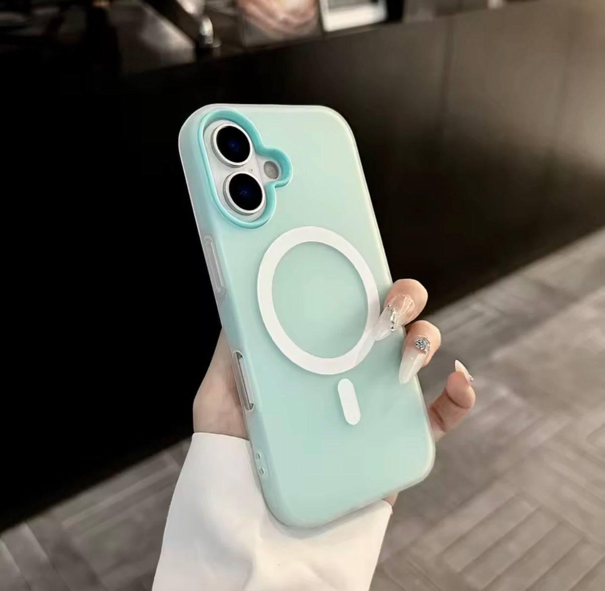 Funda Magsafe Mate Caramelo 2 en 1 para iPhone 17/16/15/14/13– Transparente y Magnética