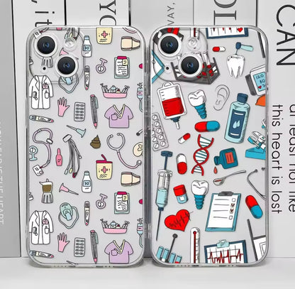 Enfermera, medicina, salud,corazón funda  para IPhone