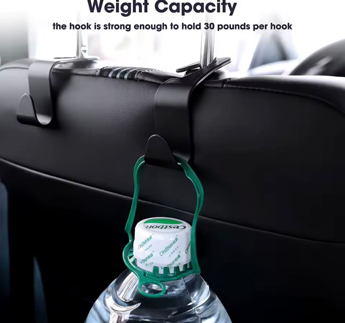 4 Ganchos,soporte organizador para reposa cabezas del asiento delantero, perchas de sujeción automática, accesorios interiores de almacenamiento para coche