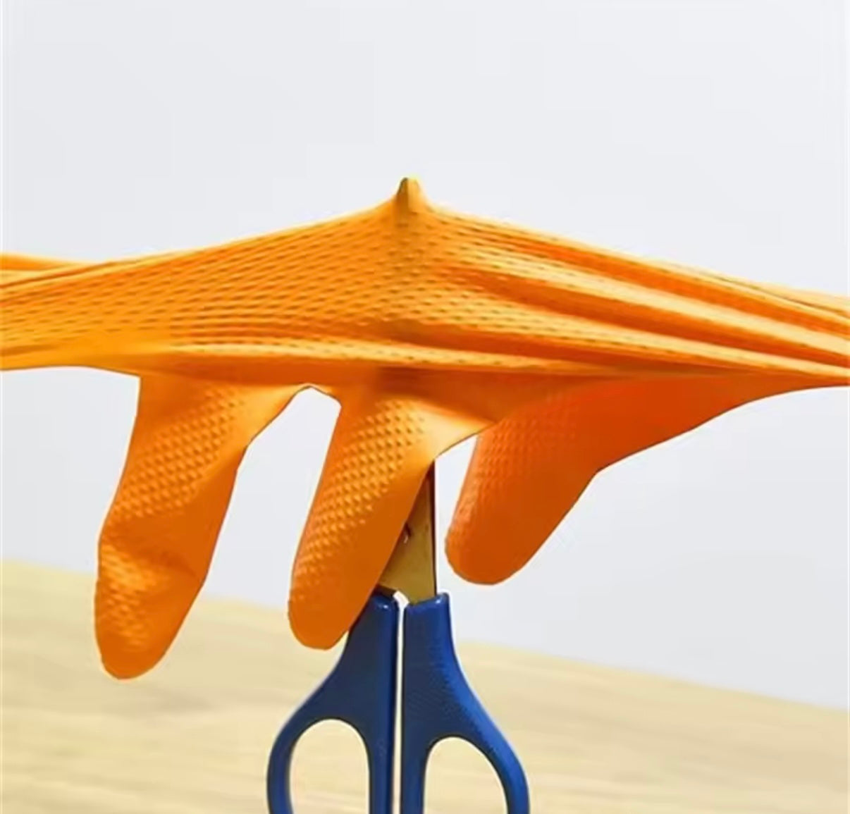 50 ud-Guantes de nitrilo naranja de alta resistencia, guantes desechables industriales de 8 mil con agarre con textura de diamante para seguridad mecánica y guantes de trabajo