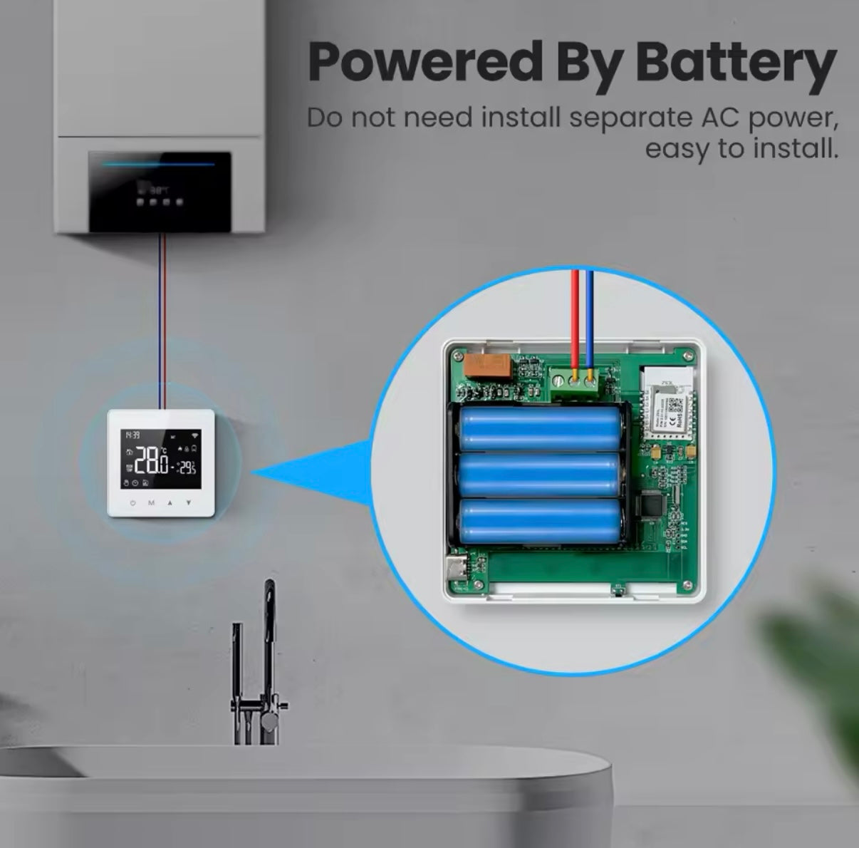 Termostato inteligente compatible con Alexa & Google home