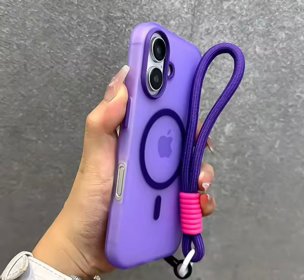 Funda TPU magnética con cordón para iPhone